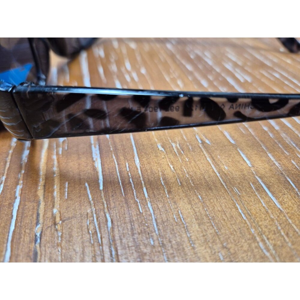 Black Leopard Print Rectangular Sunglasses With 100% UVA/UVB Protection Lightwei - Picture 3 of 7